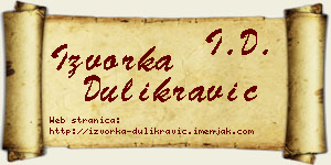 Izvorka Dulikravić vizit kartica